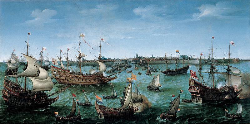 VROOM, Hendrick Cornelisz. Arrival at Vlissingen of the Elector Palatinate Frederick V Norge oil painting art